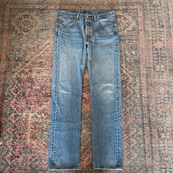 Levi's Original Button Fly 501 Straight Leg Jeans Size 32 - Picture 3 of 7